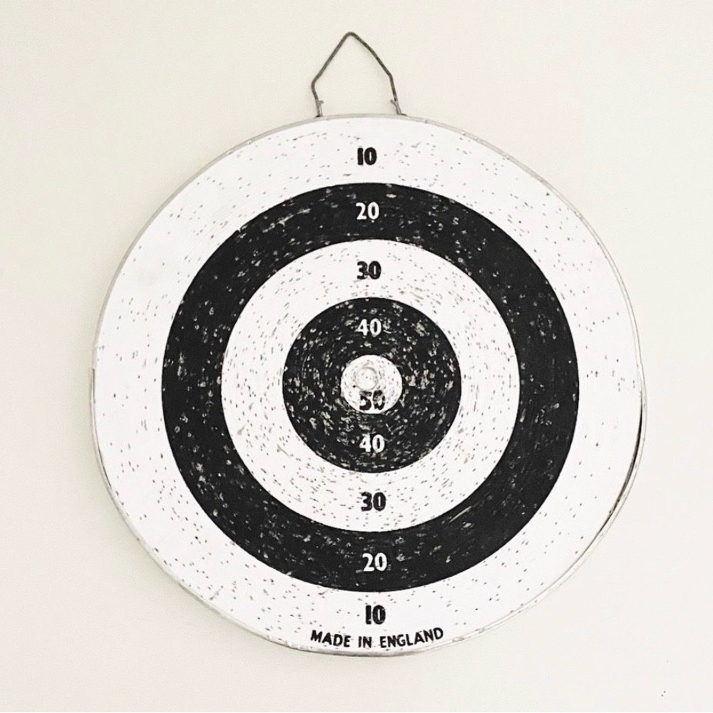Vintage 12” Double Sided Dart Board - Made In England